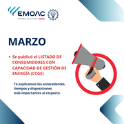 Se publicó el listado oficial de Consumidores con Capacidad de Gestión de la Energía (CCGE).